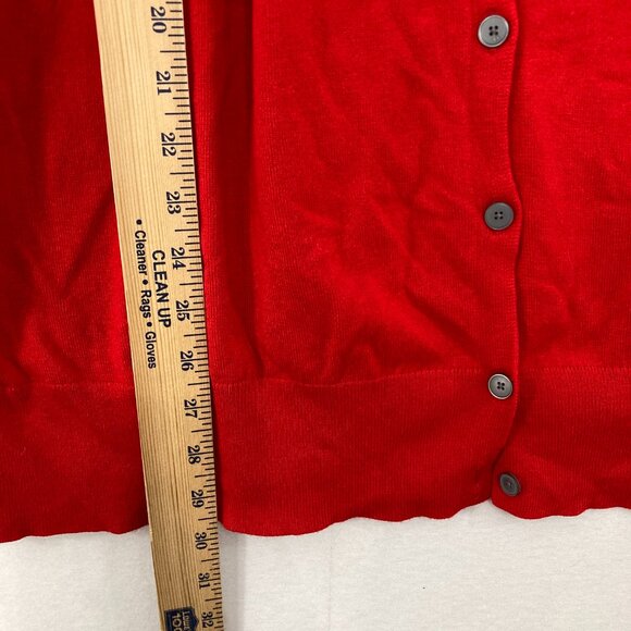 Lane Bryant size 26/28 Red Soft Comfy Lightweight Knit Button Cardigan Holiday - Picture 3 of 8